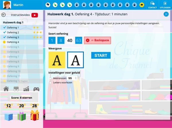 typecursus kinderen Demo typeapp